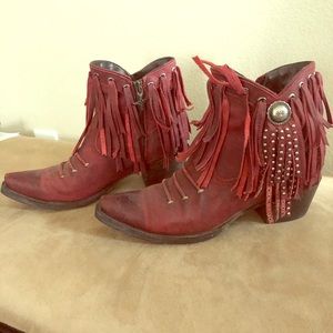 Lane Country Red Fringe Booties- very sassy!